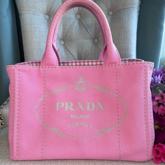 AUTHENTIC PINK PRADA CANAPA TOTE LIKE NEW - Picture 16 of 16